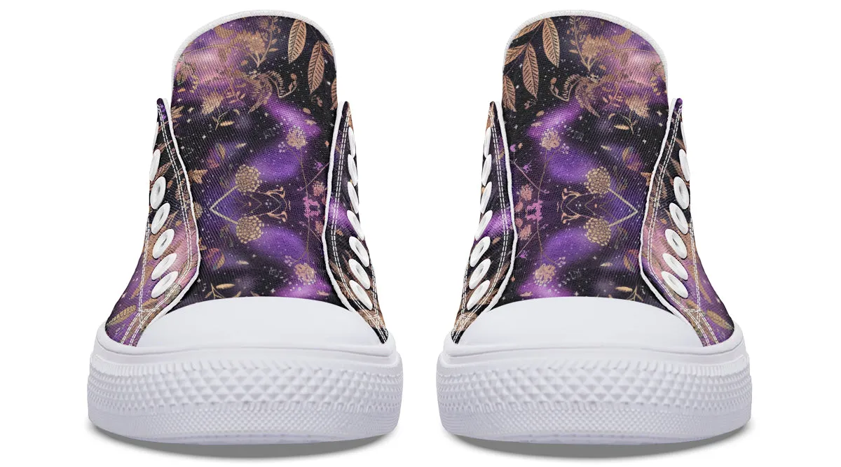 Galactic Bloom Low Tops - Classic Premium Canvas Shoes with Comfortable and Durable Soles