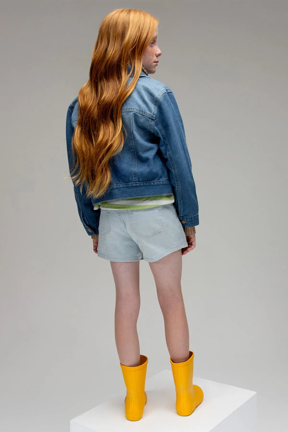 Girls Assymetric Denim Skort