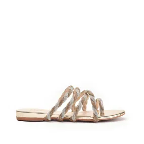 Glamorous Gold Strappy Slippers | 774RX