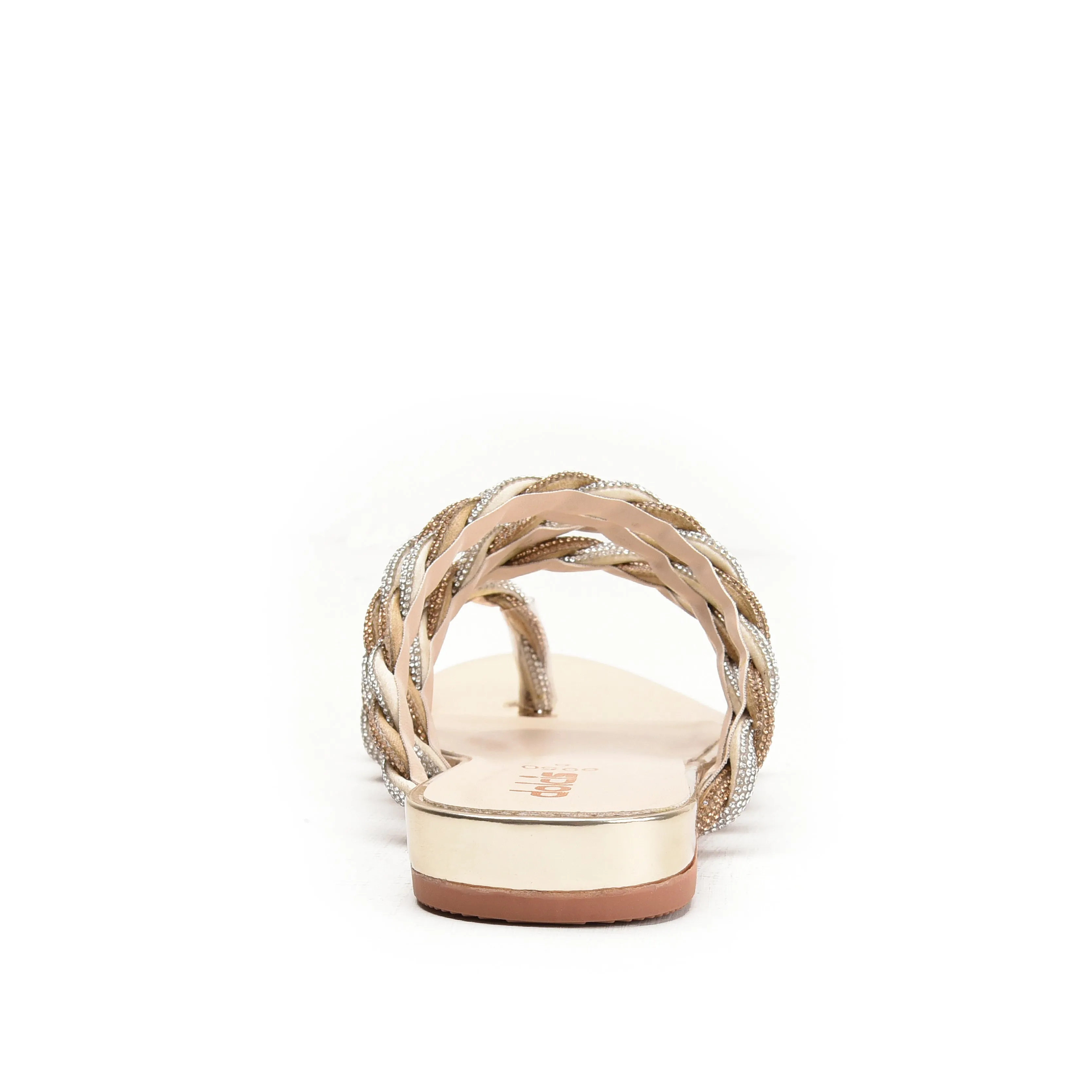 Glamorous Gold Strappy Slippers | 774RX