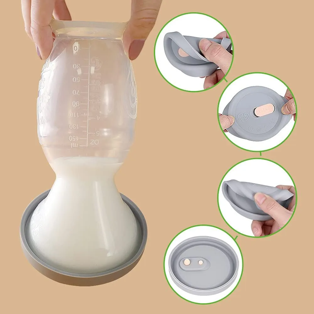 Haakaa Gen 2 Silicone Manual Breast Pump 150ml (With Suction Base)   Cap (Bundle Pack)