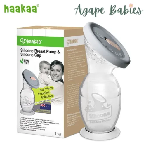 Haakaa Gen 2 Silicone Manual Breast Pump 150ml (With Suction Base)   Cap (Bundle Pack)