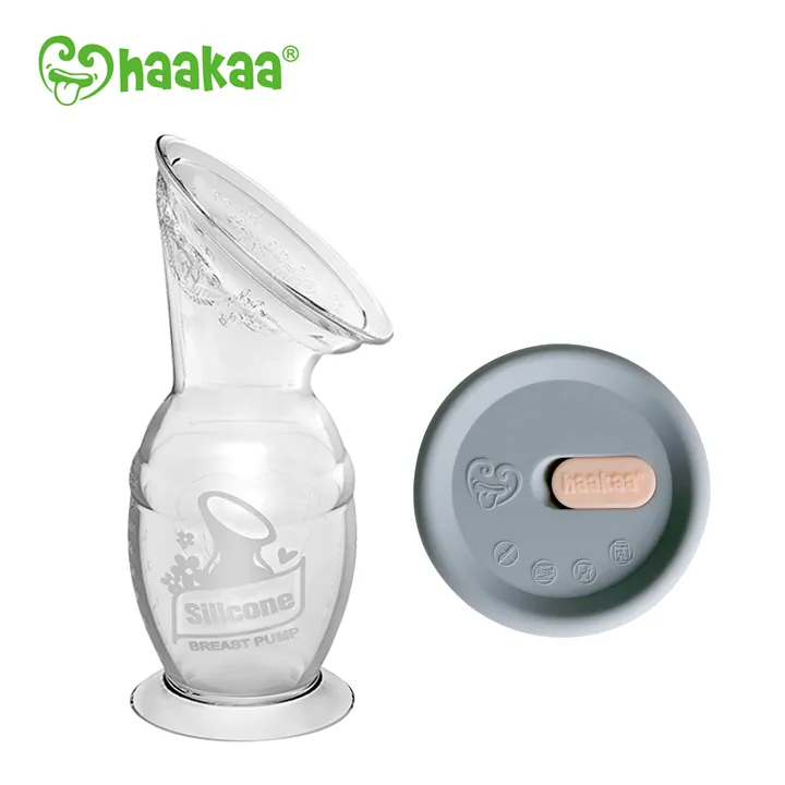 Haakaa Gen 2 Silicone Manual Breast Pump 150ml (With Suction Base)   Cap (Bundle Pack)