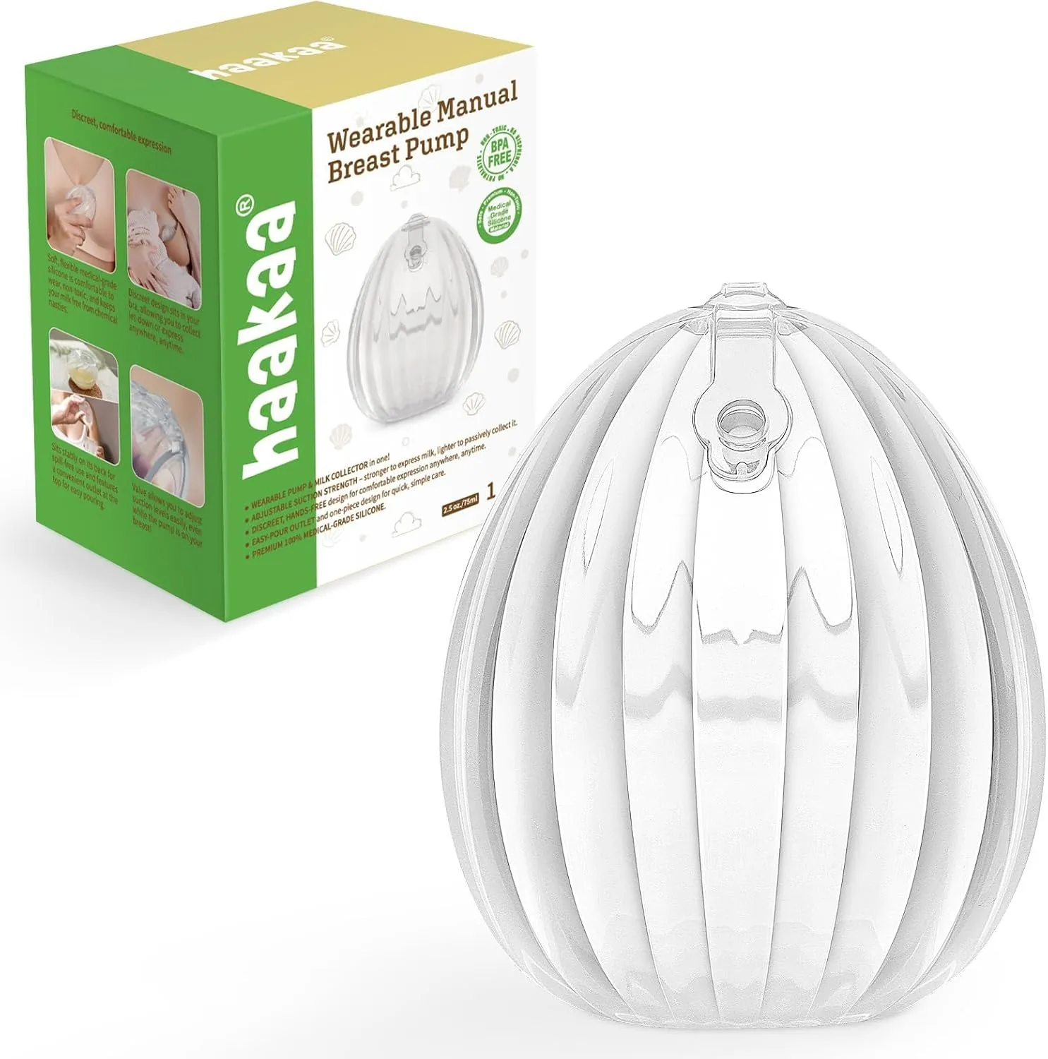 Haakaa Shell Wearable Silicone Pump | 120ml