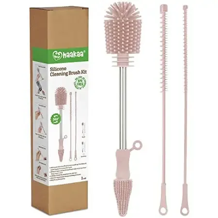 Haakaa Silicone Cleaning Brush Kit - Blush