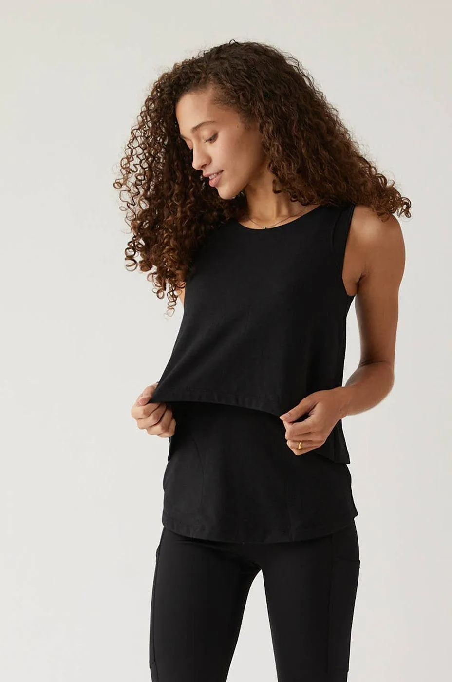 Hero - Double Layer Hands-Free Nursing & Pumping Top | Black