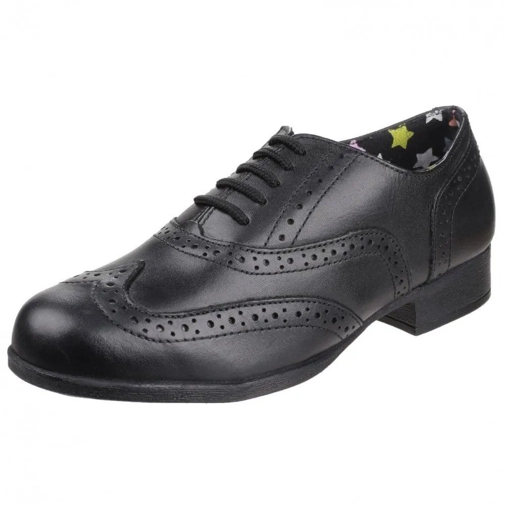 Hush Puppies Girls School Shoe Kada Black Leather