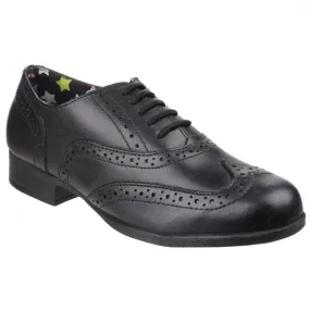 Hush Puppies Girls School Shoe Kada Black Leather