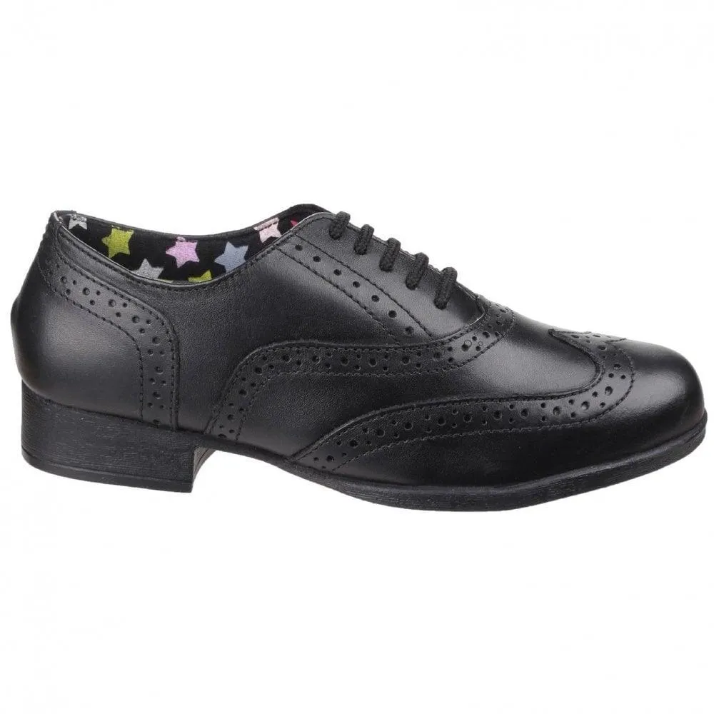 Hush Puppies Girls School Shoe Kada Black Leather