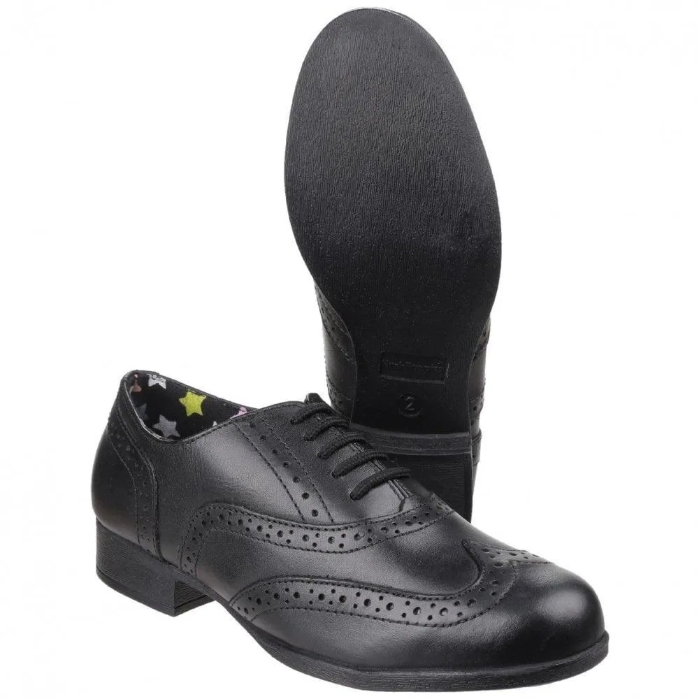 Hush Puppies Girls School Shoe Kada Black Leather