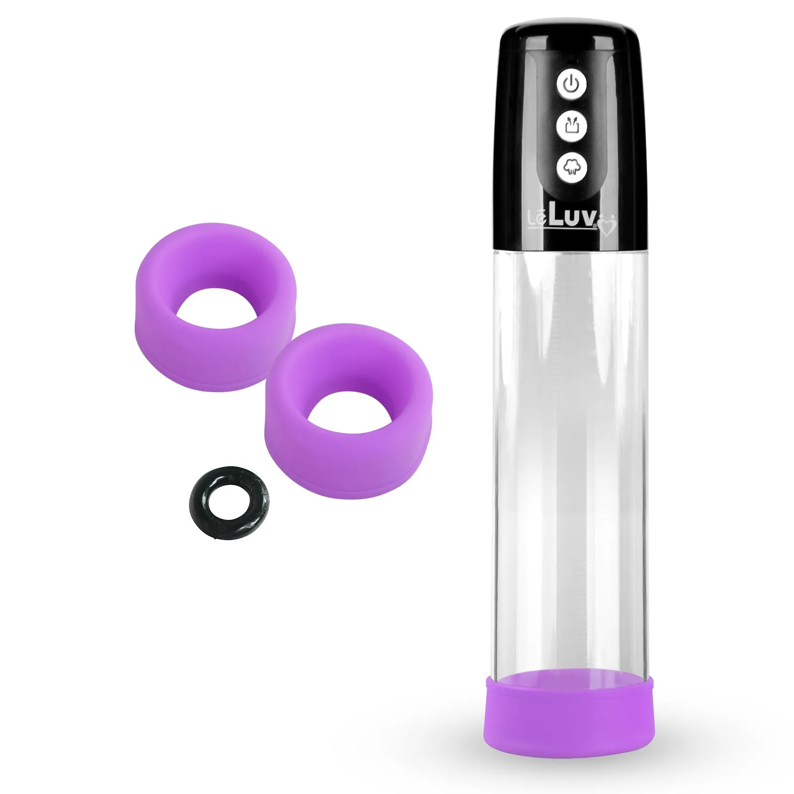 iPump 3-Speed Battery-Powered Penis Pump with Donut Cock Ring & 3 Premium Sleeves