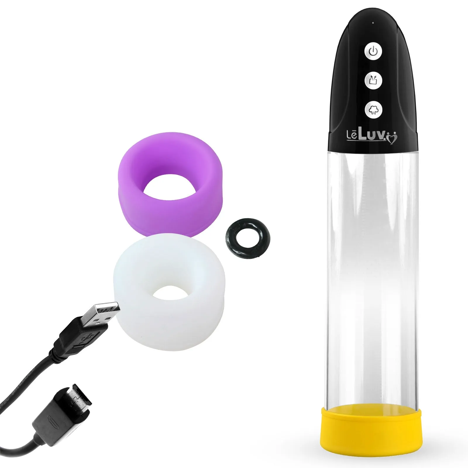 iPump 3-Speed Rechargeable Penis Pump with Donut Cock Ring & 3 Premium Sleeves