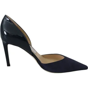 Jimmy Choo Elegant Navy Suede Pointed Toe Pumps