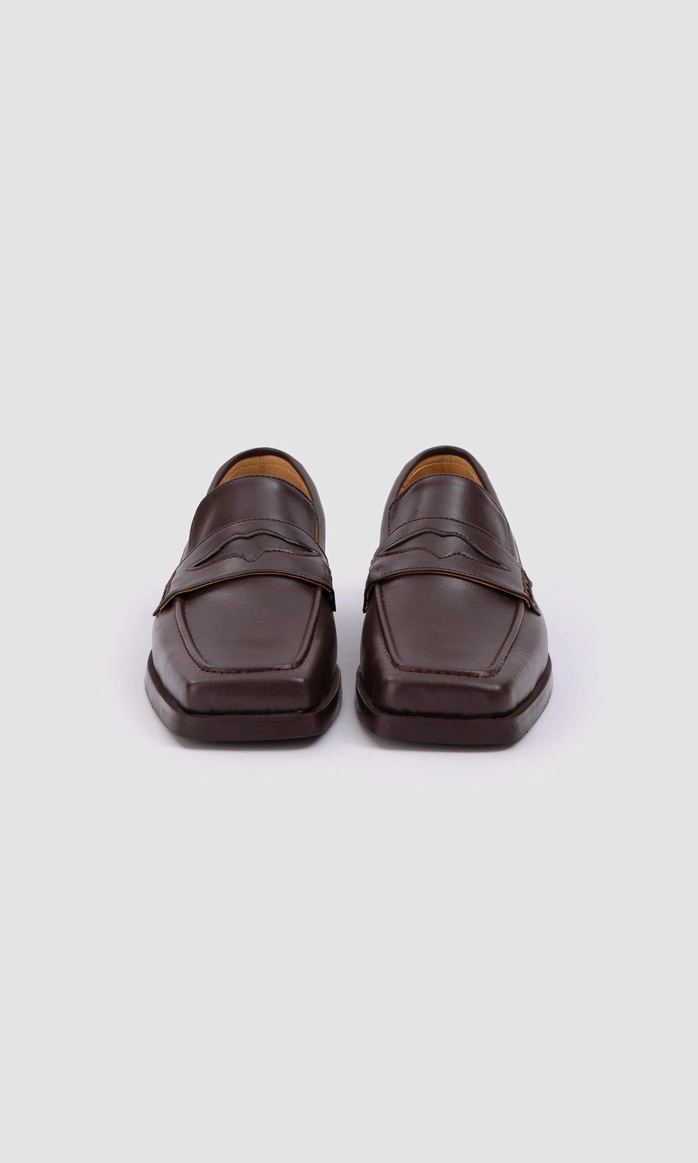 Joan Vegan Olive & Apple Leather Loafers | Brown