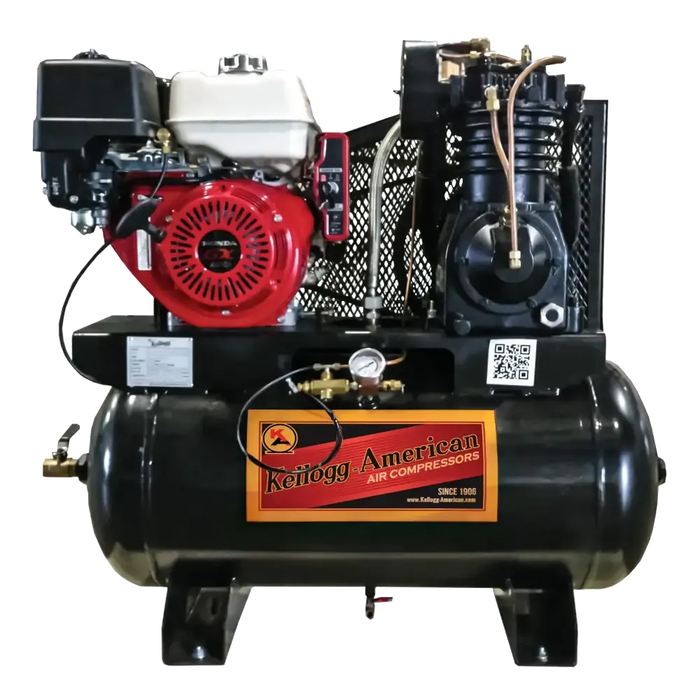 Kellogg-American 12hp Honda Gas Engine Air Compressor, 30 Gal, 27.9 CFM @ 175 PSI - HD30GH14E-335