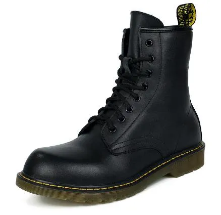 Leather Combat Ankle Boots