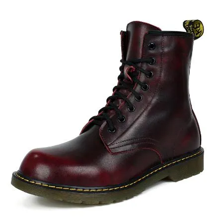 Leather Combat Ankle Boots