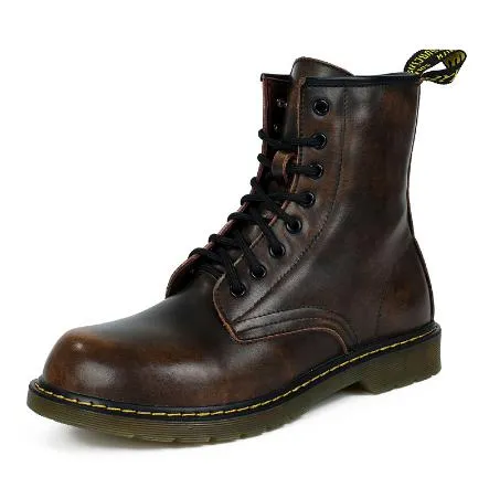 Leather Combat Ankle Boots