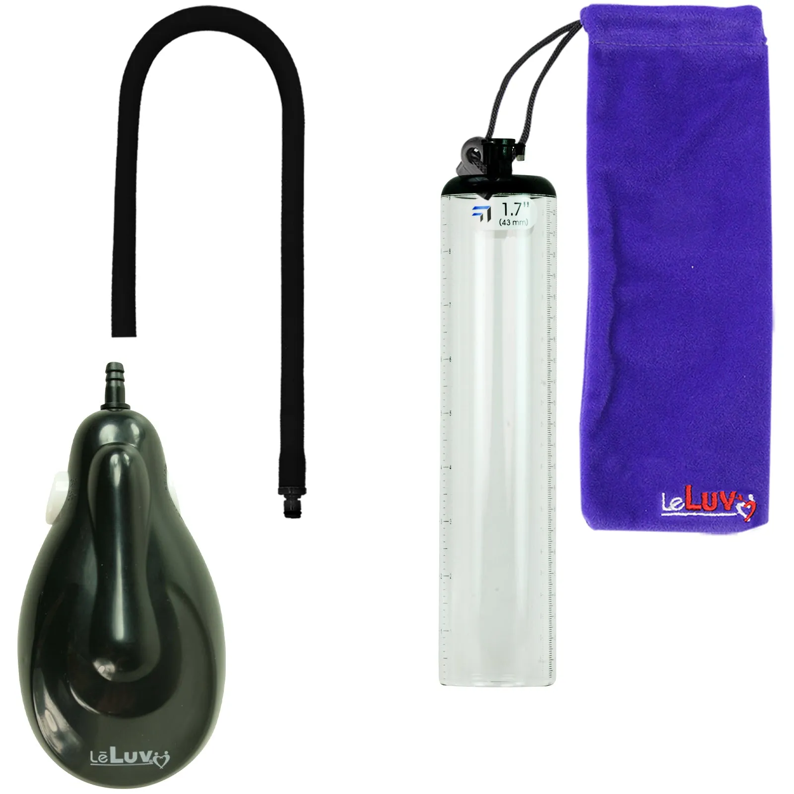 LeLuv eGrip Rechargeable Penis Pump - Thick-Walled Cylinders with Premium Silicone Hose