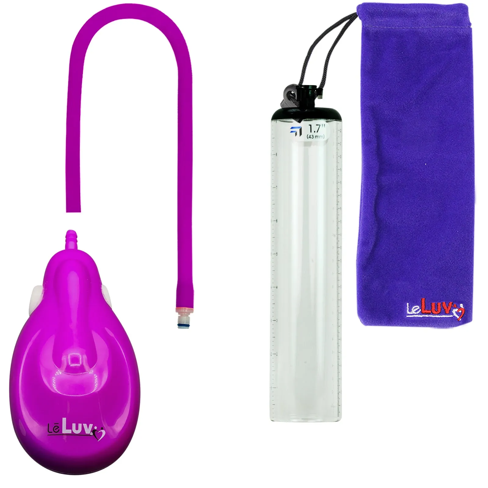 LeLuv eGrip Rechargeable Penis Pump - Thick-Walled Cylinders with Premium Silicone Hose