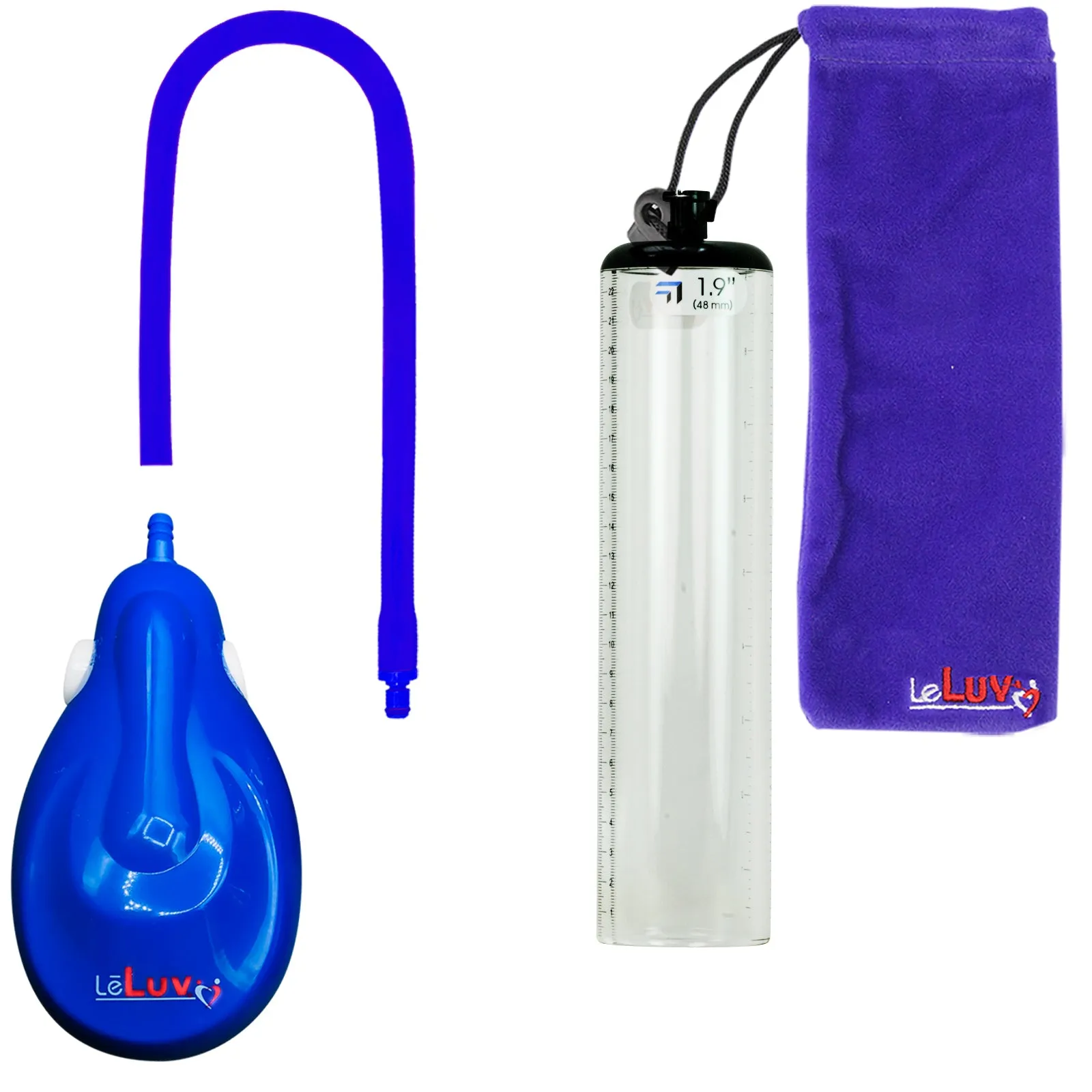 LeLuv eGrip Rechargeable Penis Pump - Thick-Walled Cylinders with Premium Silicone Hose