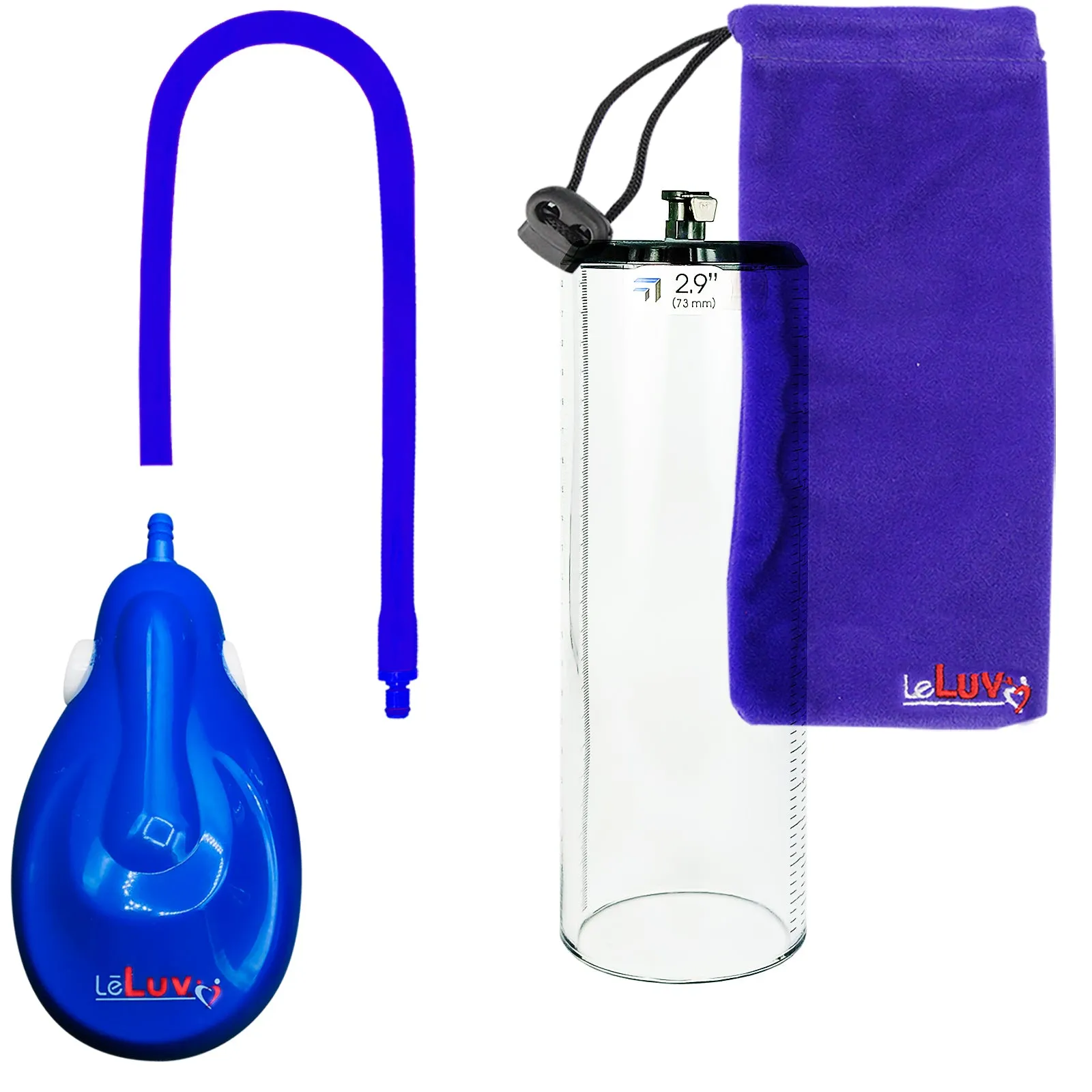 LeLuv eGrip Rechargeable Penis Pump - Thick-Walled Cylinders with Premium Silicone Hose