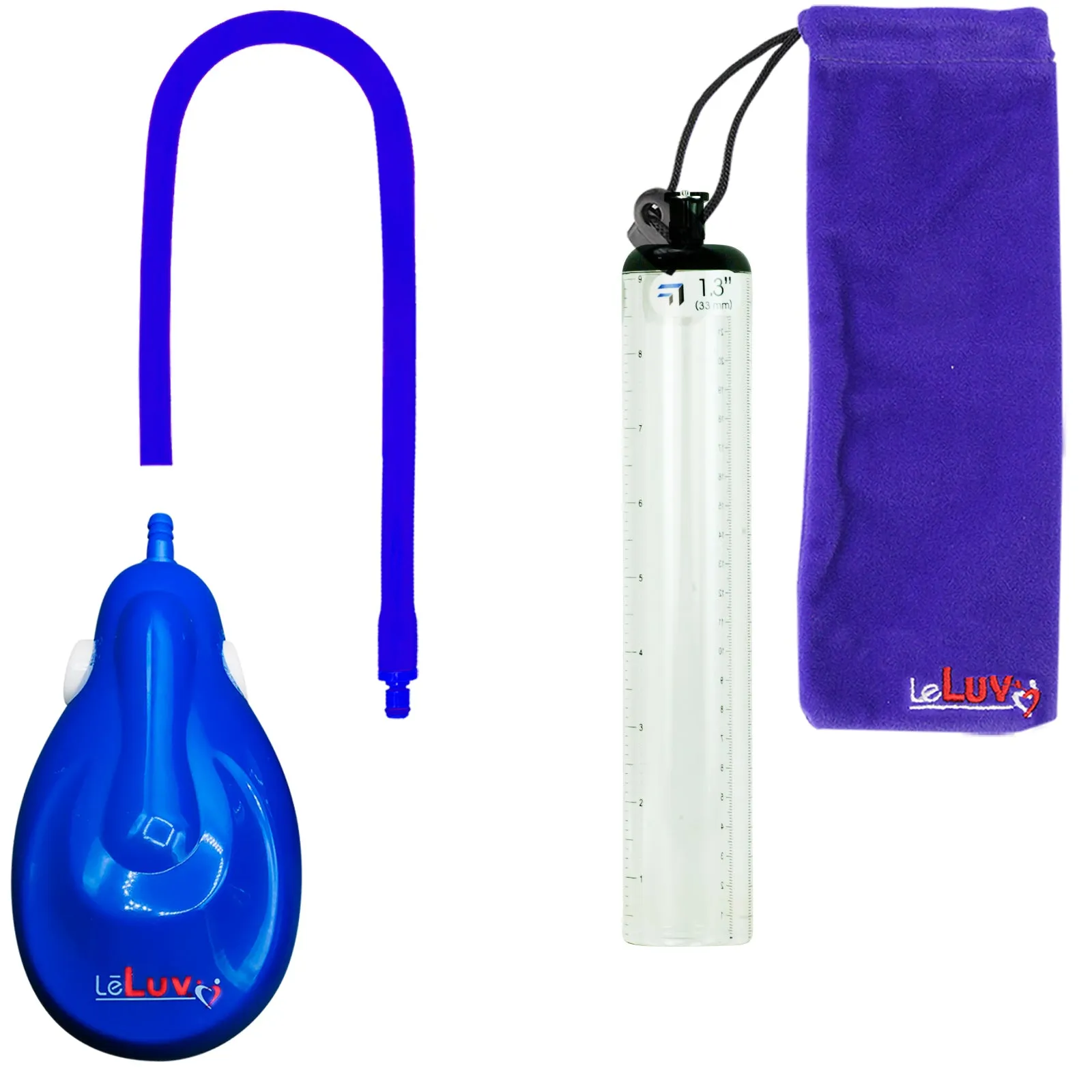 LeLuv eGrip Rechargeable Penis Pump - Thick-Walled Cylinders with Premium Silicone Hose