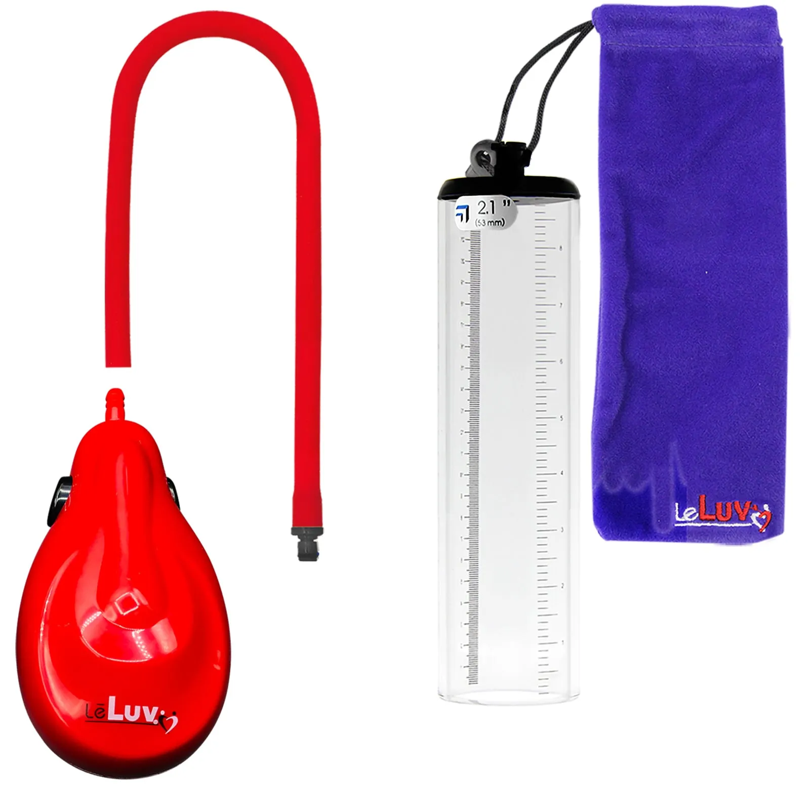 LeLuv eGrip Rechargeable Penis Pump - Thick-Walled Cylinders with Premium Silicone Hose