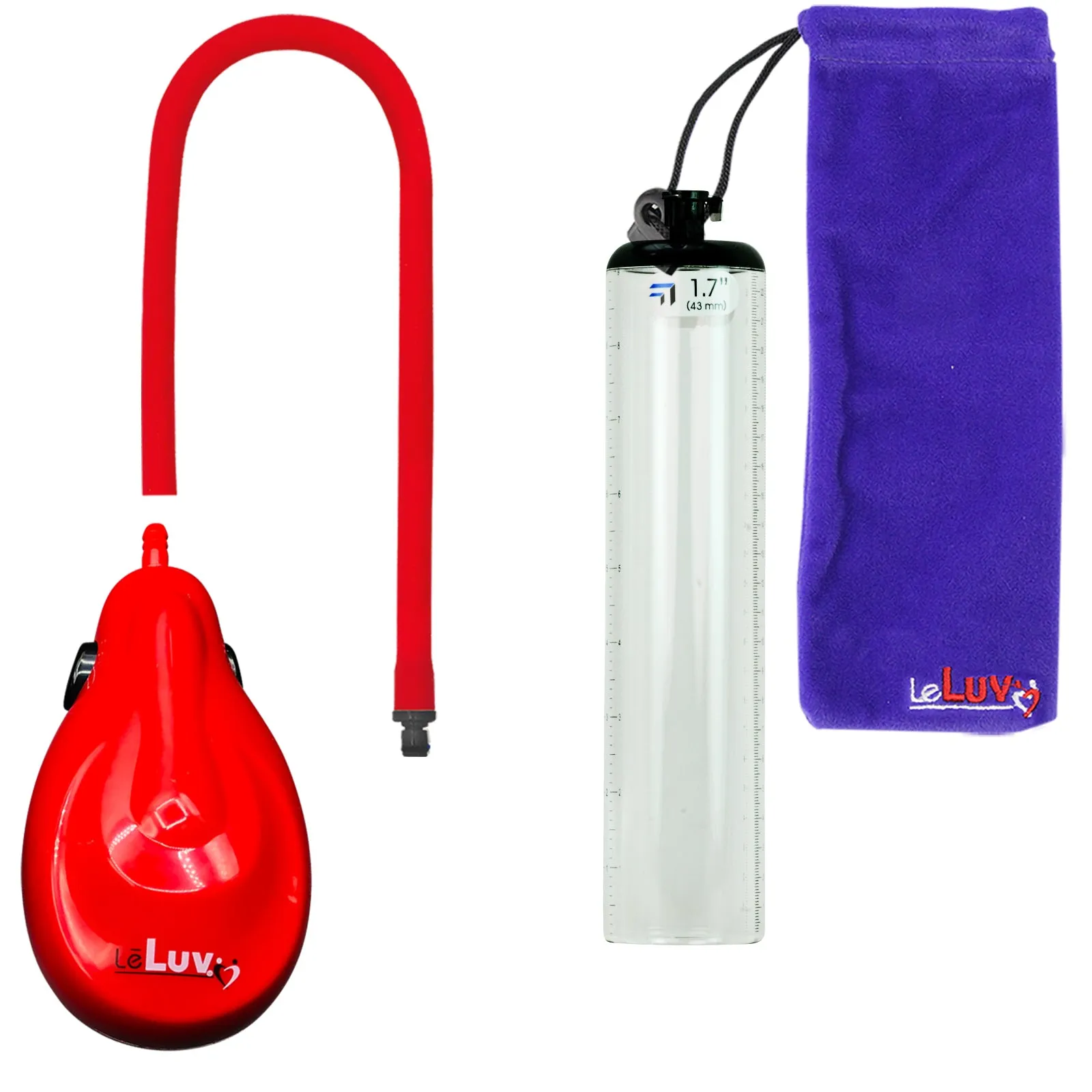 LeLuv eGrip Rechargeable Penis Pump - Thick-Walled Cylinders with Premium Silicone Hose