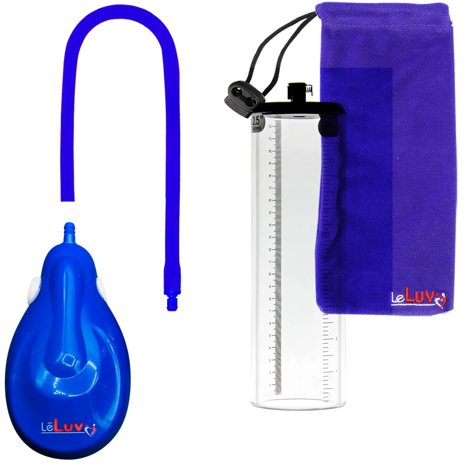 LeLuv eGrip Rechargeable Penis Pump - Thick-Walled Cylinders with Premium Silicone Hose