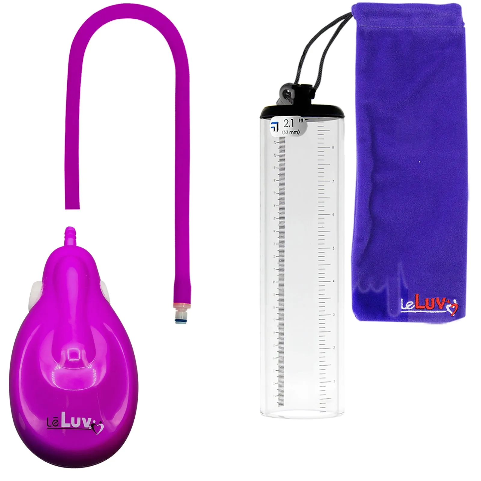 LeLuv eGrip Rechargeable Penis Pump - Thick-Walled Cylinders with Premium Silicone Hose