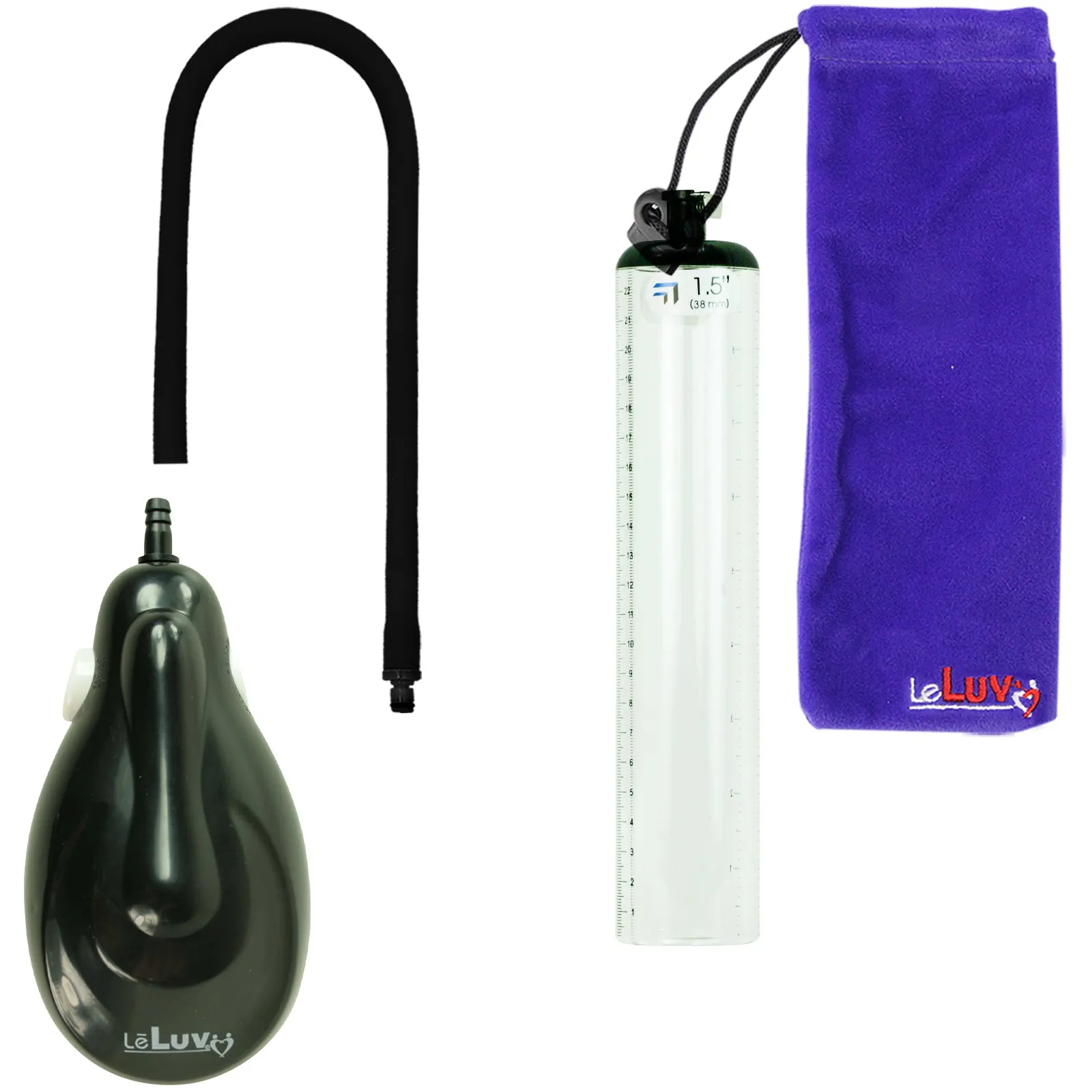 LeLuv eGrip Rechargeable Penis Pump - Thick-Walled Cylinders with Premium Silicone Hose