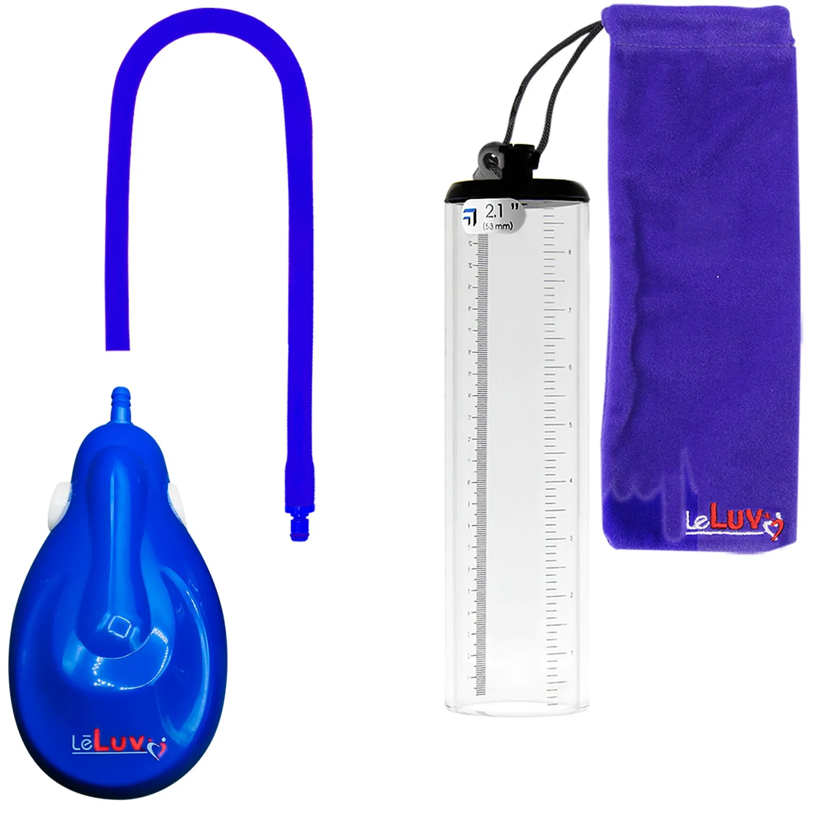 LeLuv eGrip Rechargeable Penis Pump - Thick-Walled Cylinders with Premium Silicone Hose