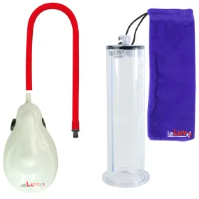 LeLuv eGrip Rechargeable Penis Pump - Wide Flange Cylinders with Premium Silicone Hose