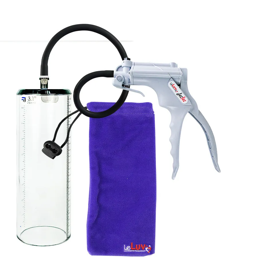 LeLuv JacVac Penis Pump - NPT Gauge Options with Thick-Wall Cylinder - Choose Size & Color