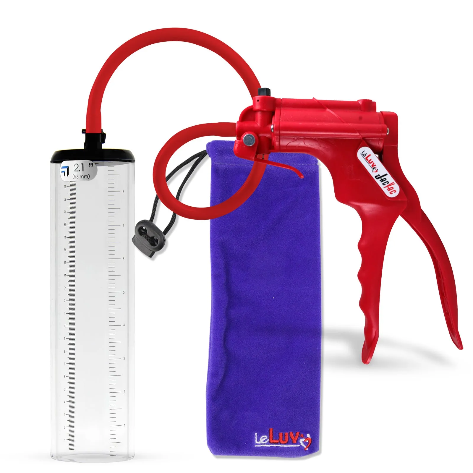 LeLuv JacVac Penis Pump - NPT Gauge Options with Thick-Wall Cylinder - Choose Size & Color