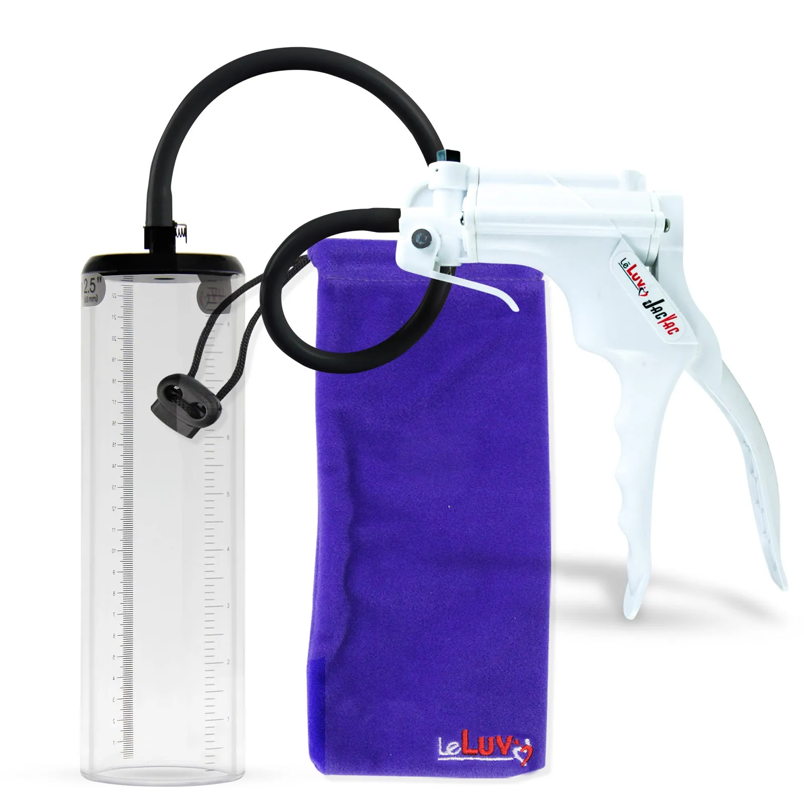 LeLuv JacVac Penis Pump - NPT Gauge Options with Thick-Wall Cylinder - Choose Size & Color