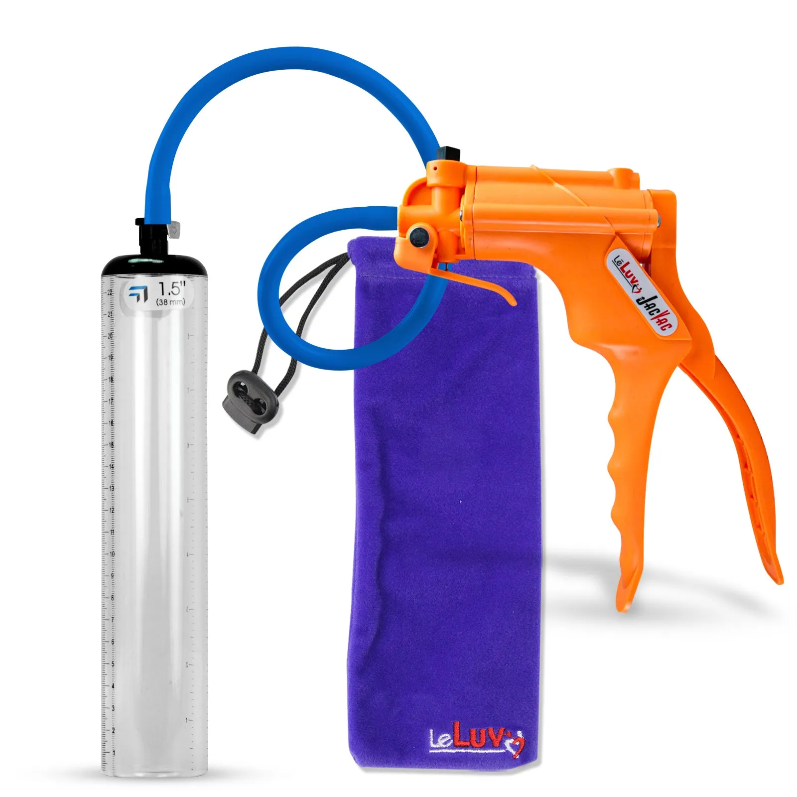 LeLuv JacVac Penis Pump - NPT Gauge Options with Thick-Wall Cylinder - Choose Size & Color