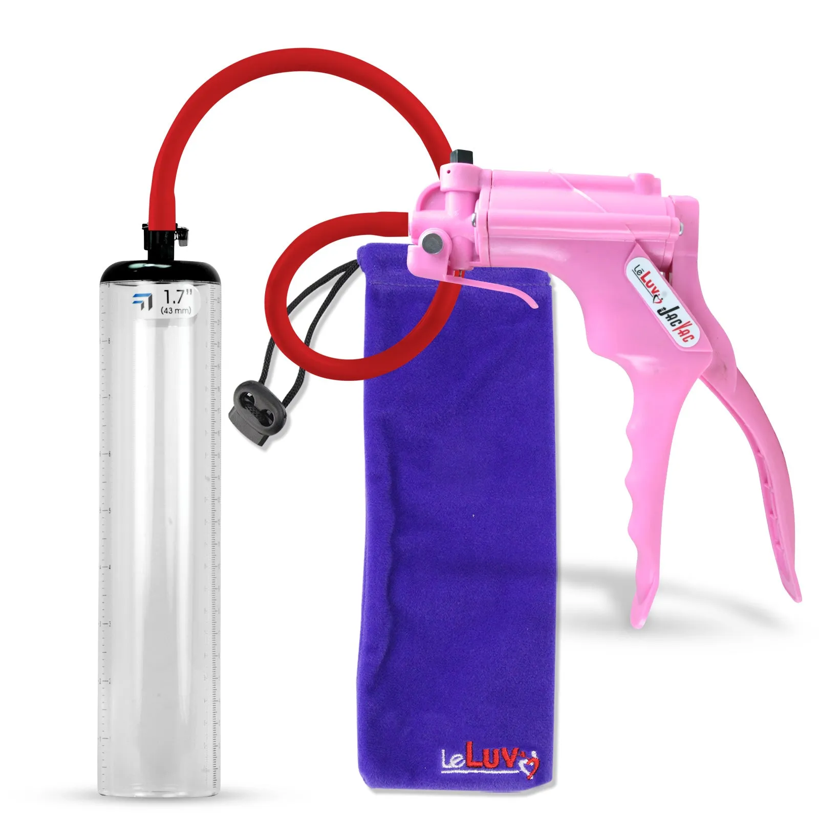 LeLuv JacVac Penis Pump - NPT Gauge Options with Thick-Wall Cylinder - Choose Size & Color