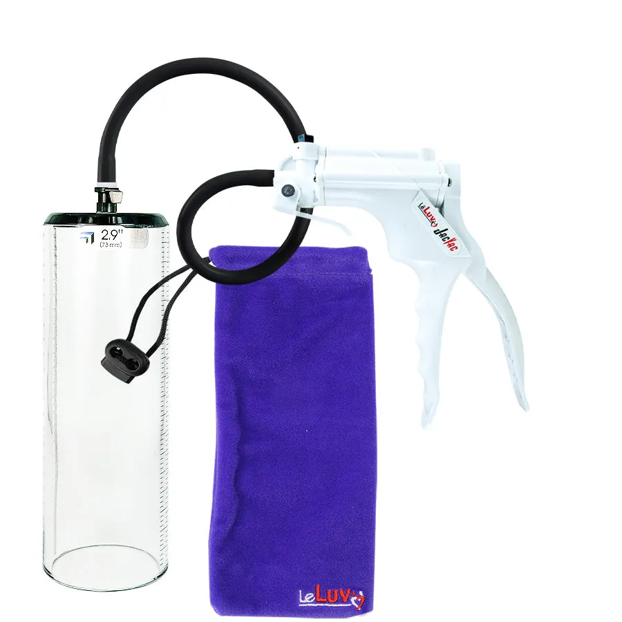 LeLuv JacVac Penis Pump - NPT Gauge Options with Thick-Wall Cylinder - Choose Size & Color