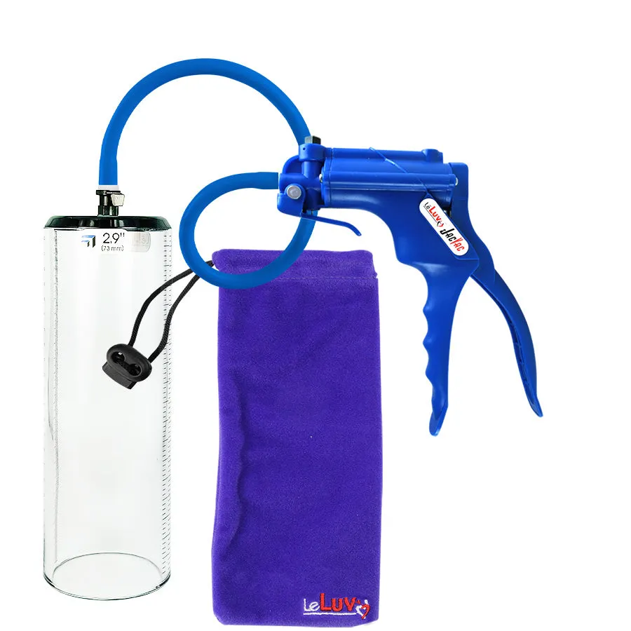 LeLuv JacVac Penis Pump - NPT Gauge Options with Thick-Wall Cylinder - Choose Size & Color