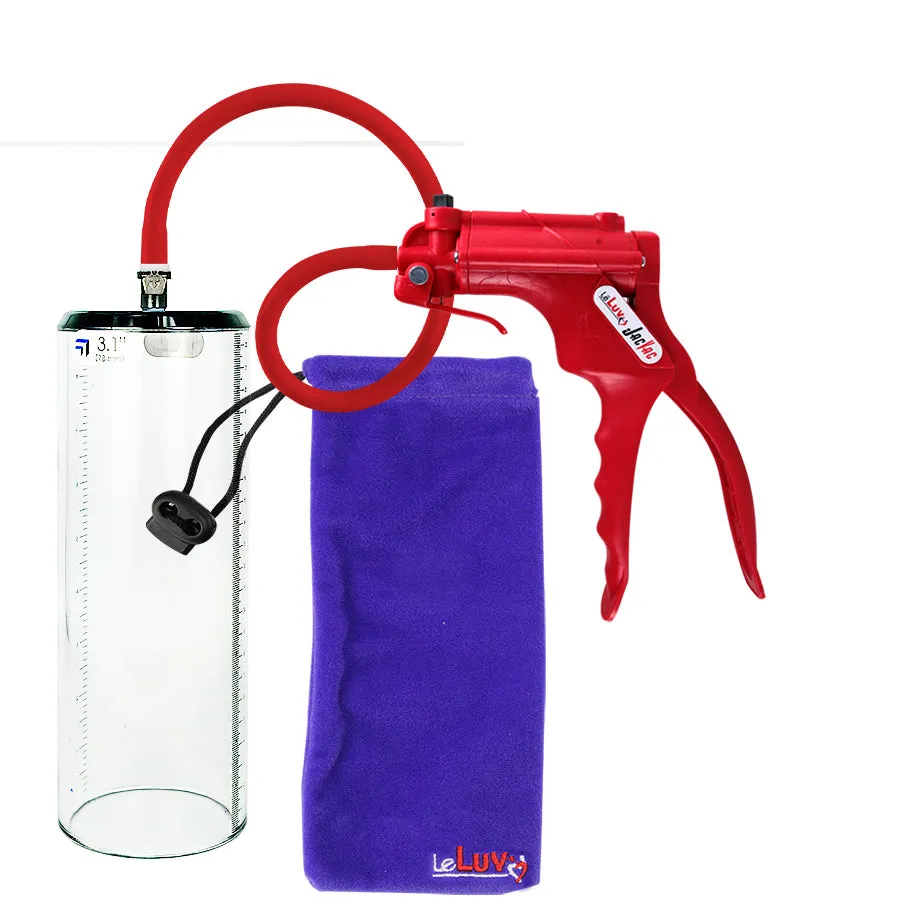 LeLuv JacVac Penis Pump - NPT Gauge Options with Thick-Wall Cylinder - Choose Size & Color