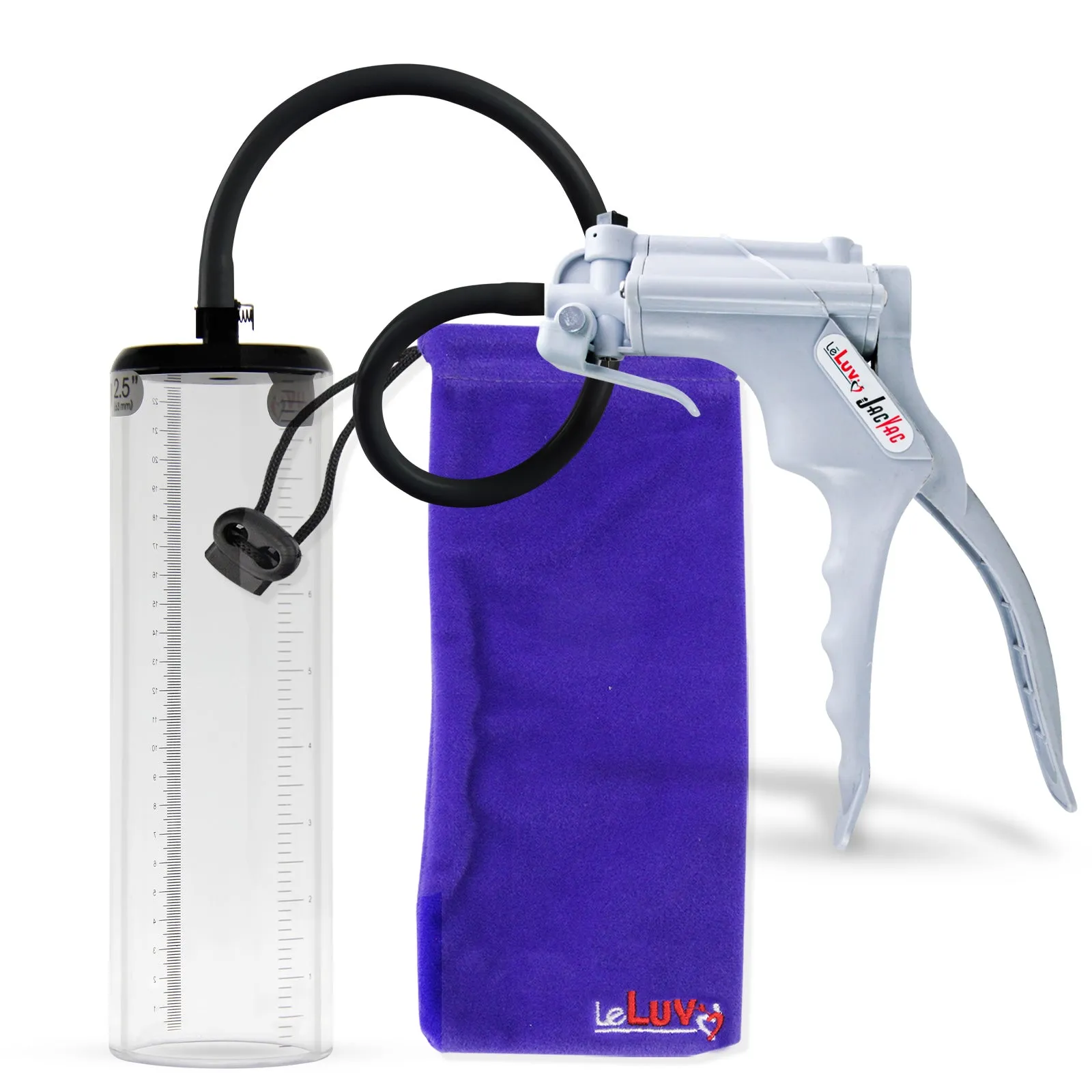 LeLuv JacVac Penis Pump - NPT Gauge Options with Thick-Wall Cylinder - Choose Size & Color