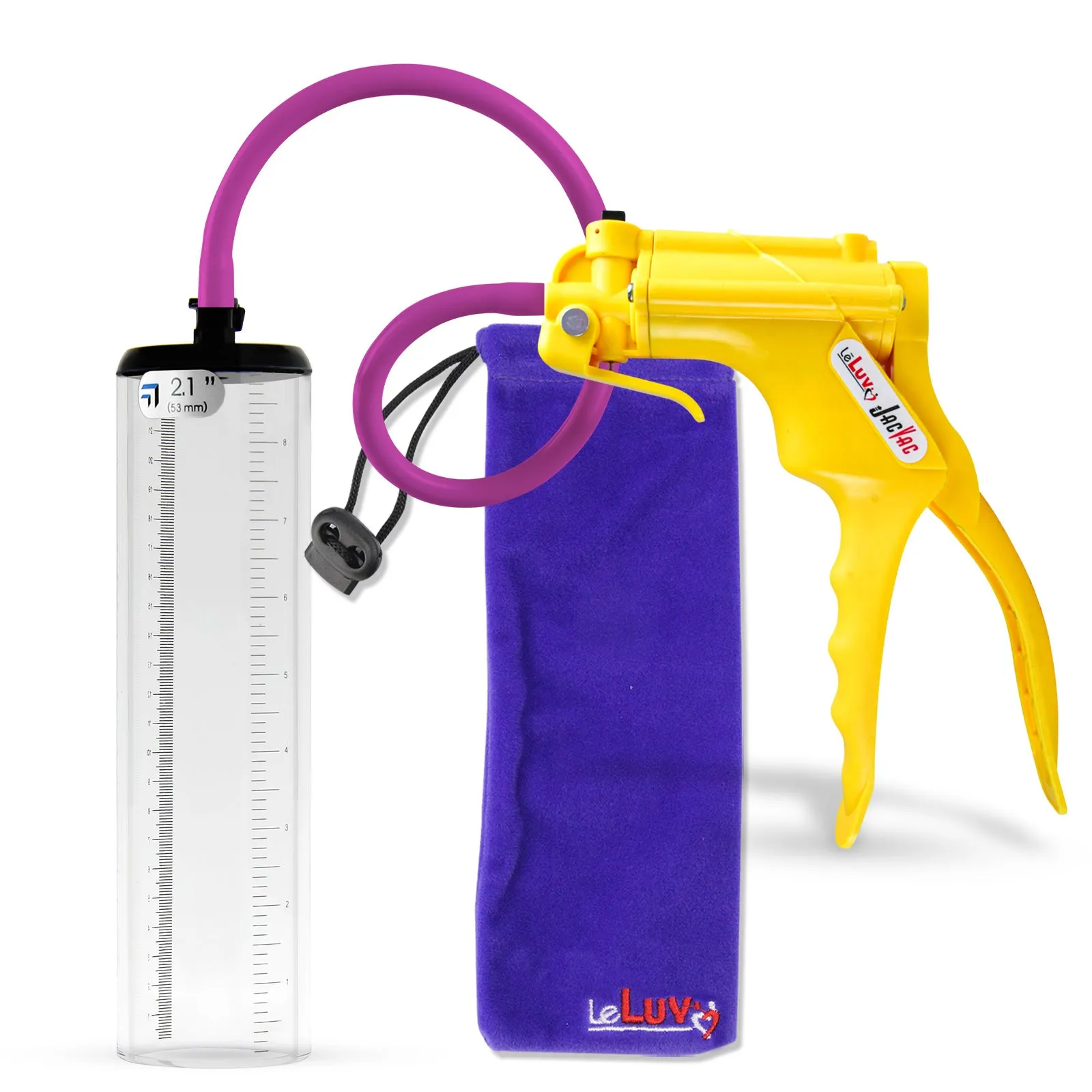 LeLuv JacVac Penis Pump - NPT Gauge Options with Thick-Wall Cylinder - Choose Size & Color