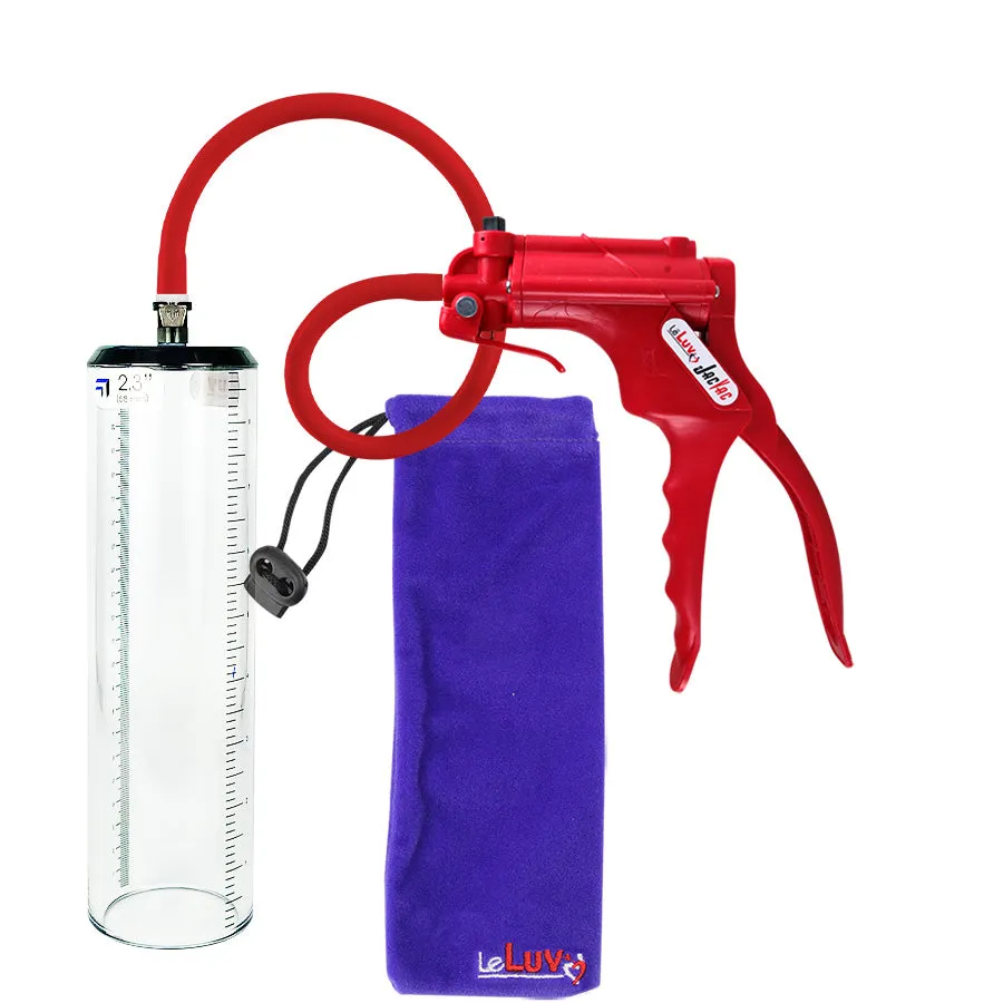 LeLuv JacVac Penis Pump - NPT Gauge Options with Thick-Wall Cylinder - Choose Size & Color