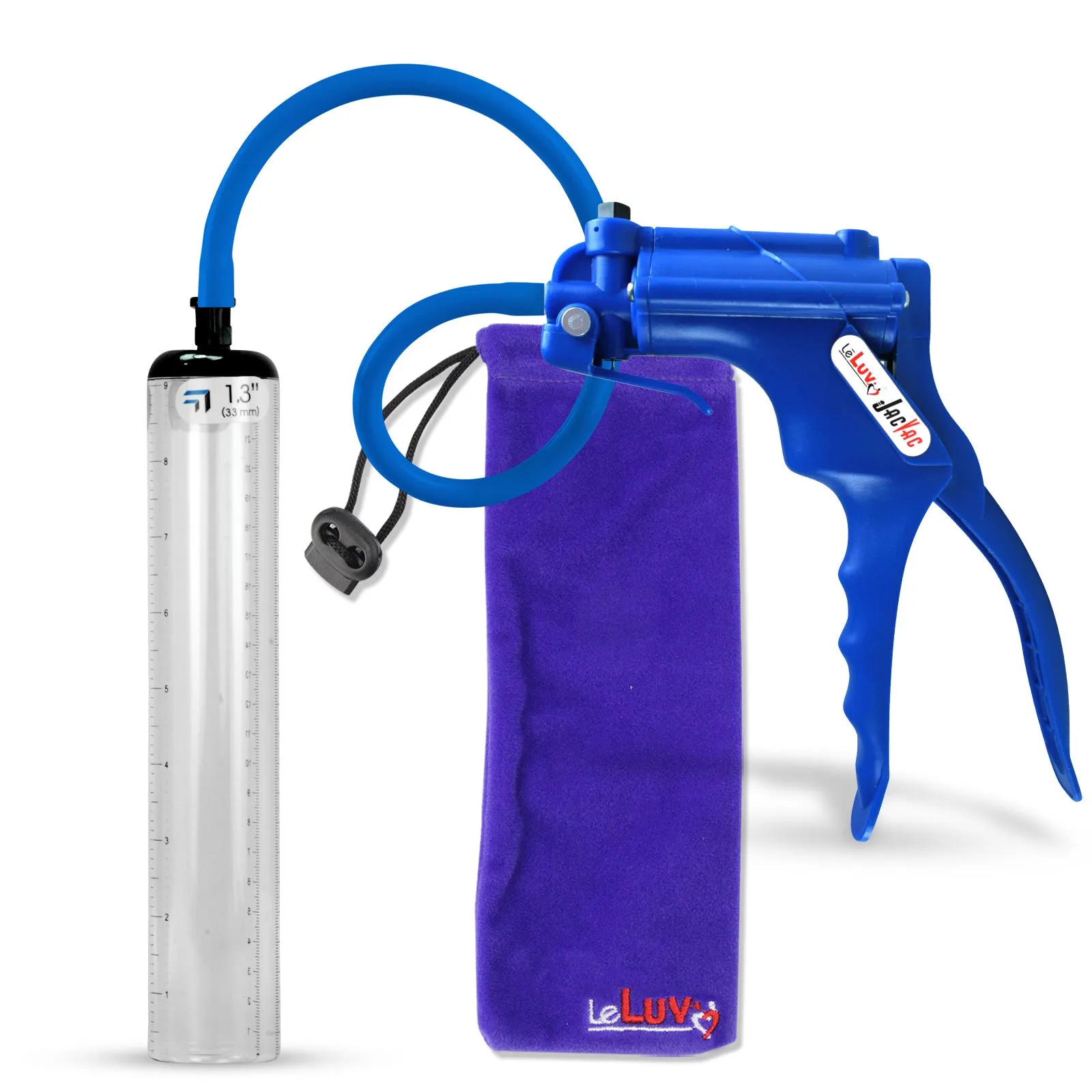 LeLuv JacVac Penis Pump - NPT Gauge Options with Thick-Wall Cylinder - Choose Size & Color