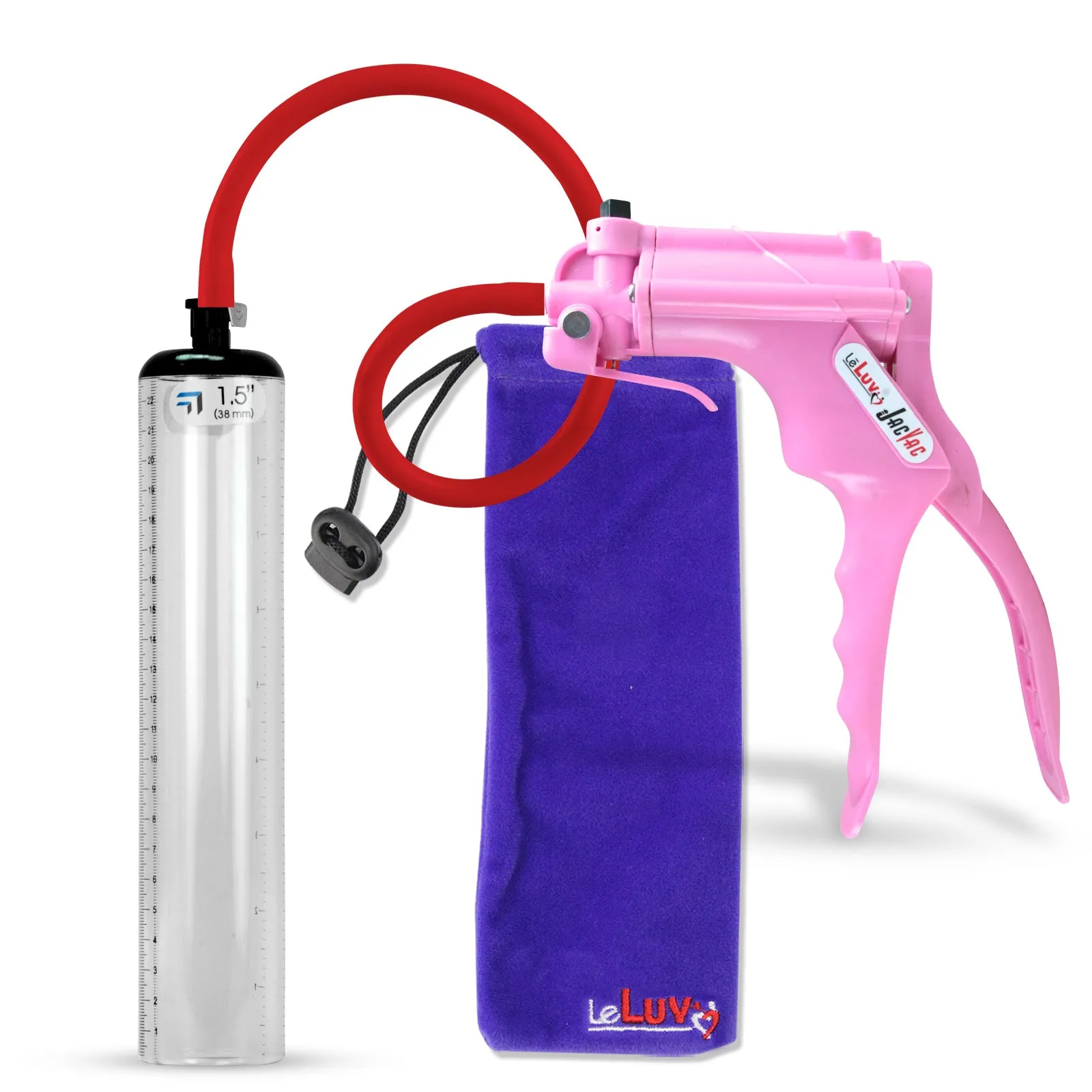 LeLuv JacVac Penis Pump - NPT Gauge Options with Thick-Wall Cylinder - Choose Size & Color