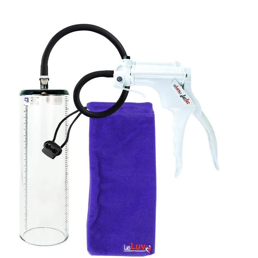 LeLuv JacVac Penis Pump - NPT Gauge Options with Thick-Wall Cylinder - Choose Size & Color