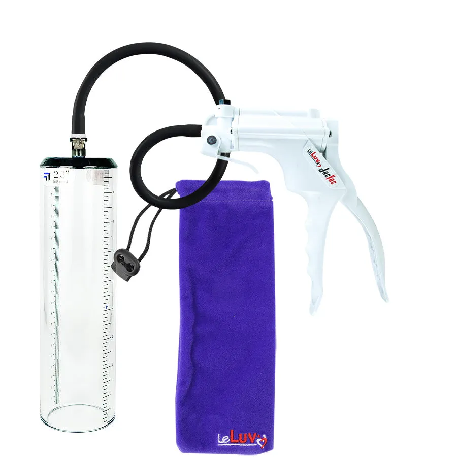 LeLuv JacVac Penis Pump - NPT Gauge Options with Thick-Wall Cylinder - Choose Size & Color