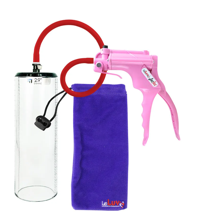 LeLuv JacVac Penis Pump - NPT Gauge Options with Thick-Wall Cylinder - Choose Size & Color